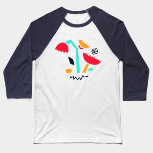 Floral Abstract Shapes Baseball T-Shirt